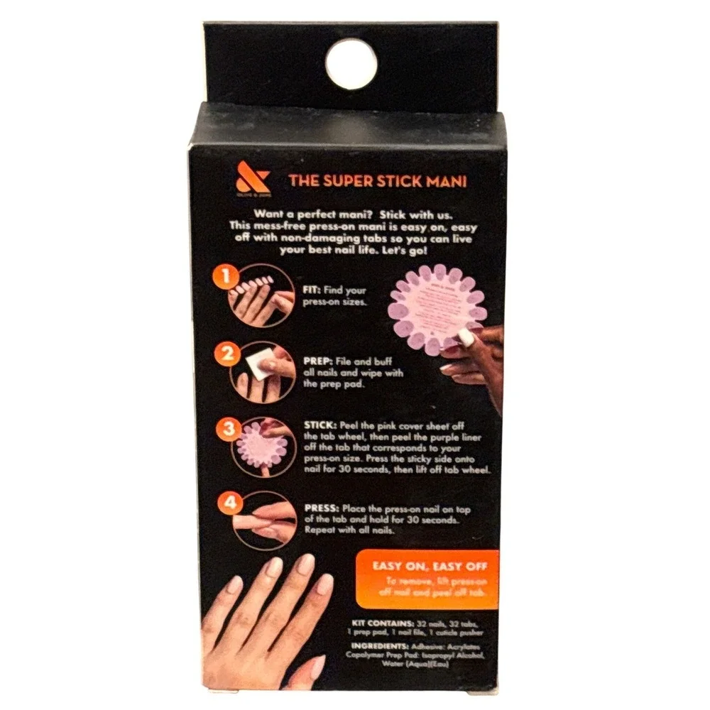 Olive & June Super Stick Mani Press-On Nails Round Extra Short Peekaboo Cats